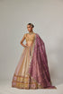 Mustard Multicolor Heavy Metallic Lehenga With Mud Mauve Dupatta